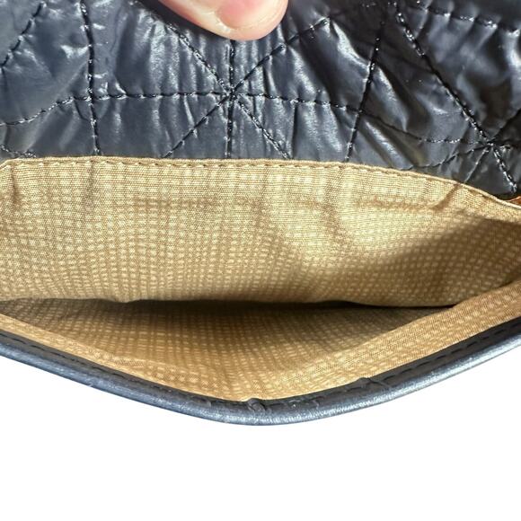 Brighton Black Quilted Fabric & Brown Leather Crossbody Bag - Picture 4 of 10